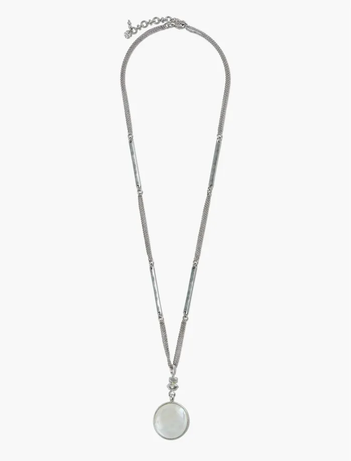 Jewelry Women Lucky Brand Pink Stone Pendant Silver