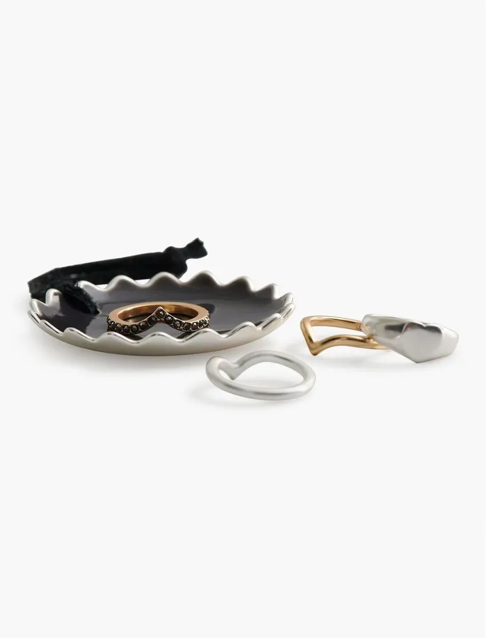 Jewelry Women Lucky Brand Ring And Dish Set Two Tone