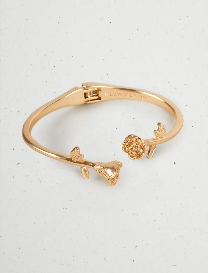 Jewelry Women Lucky Brand Rose Cuff Bracelet Gold