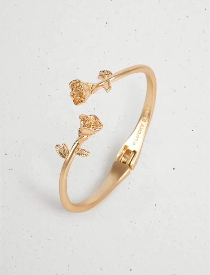 Jewelry Women Lucky Brand Rose Cuff Bracelet Gold