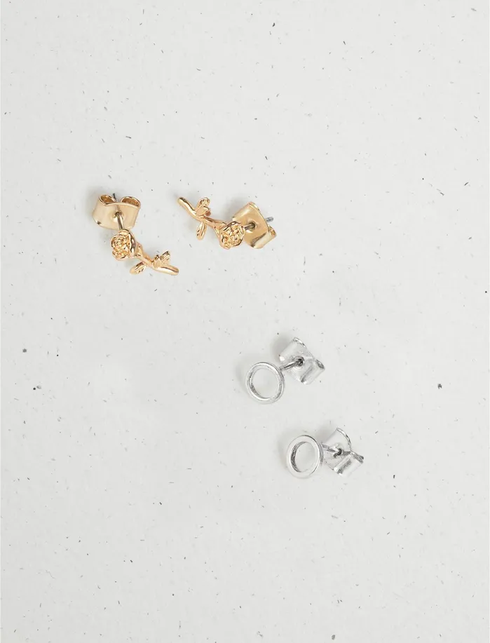 Jewelry Women Lucky Brand Rose Stud Set Two Tone