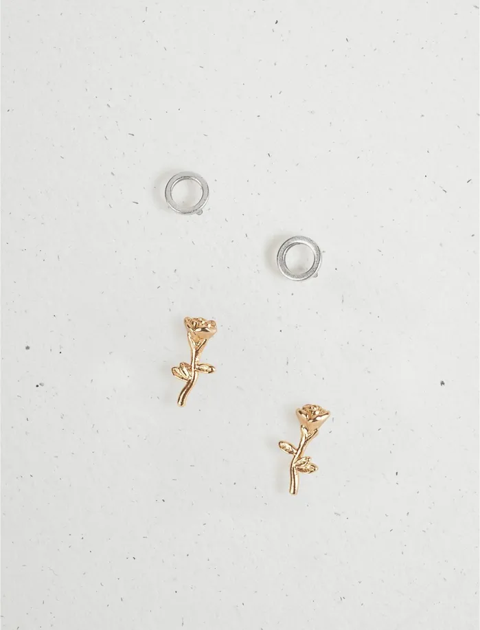 Jewelry Women Lucky Brand Rose Stud Set Two Tone