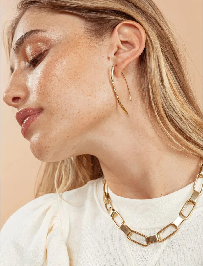 Jewelry Women Lucky Brand Soko Twist Bow Earrings Gold