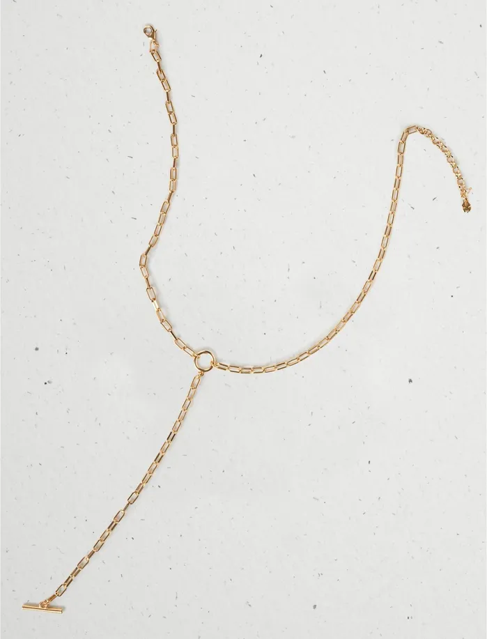 Jewelry Women Lucky Brand Toggle Chain Y Necklace Gold