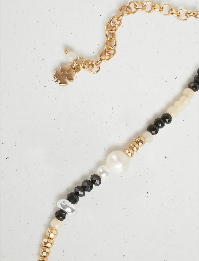 Jewelry Women Lucky Brand White Multi Bead Collar Necklace Gold
