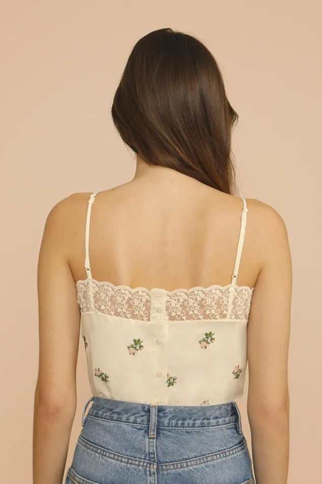 JOANNE Top Fiorita Ecru Women Rouje Tshirts and Tank Tops