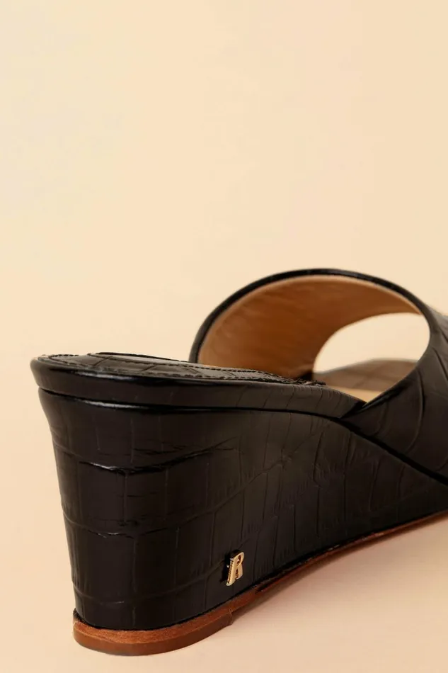 JOELLE Mules Croco Noir Women Rouje Shoes
