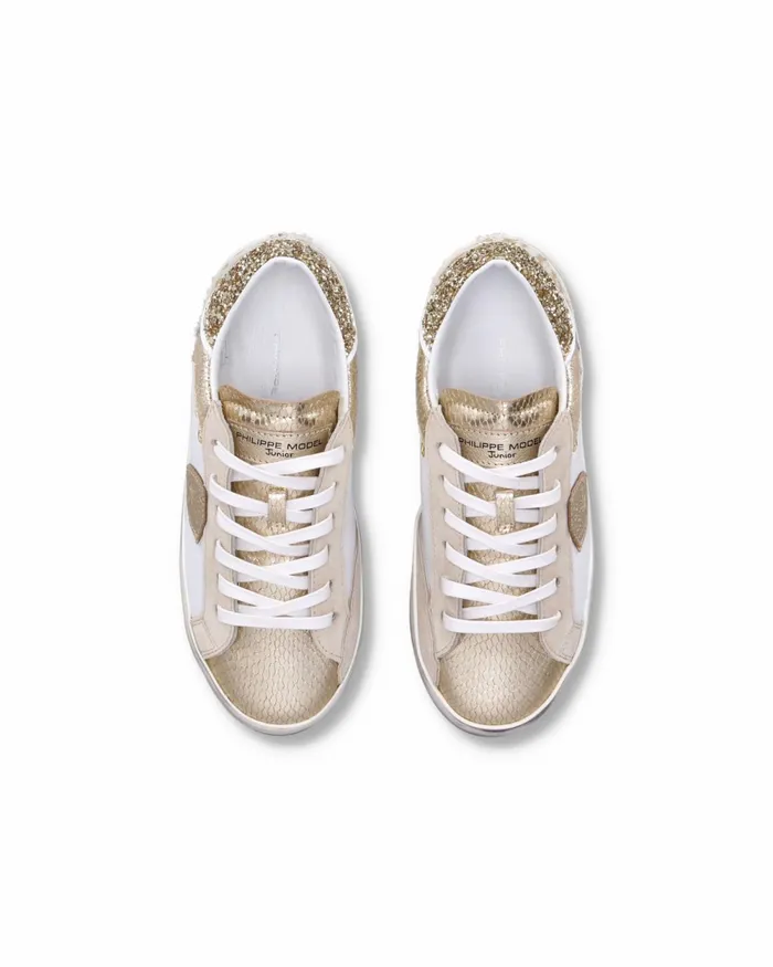 Kids Paris Sneakers Junior039s White Gold Shoes Philippe Model Paris Kids Junior 2840