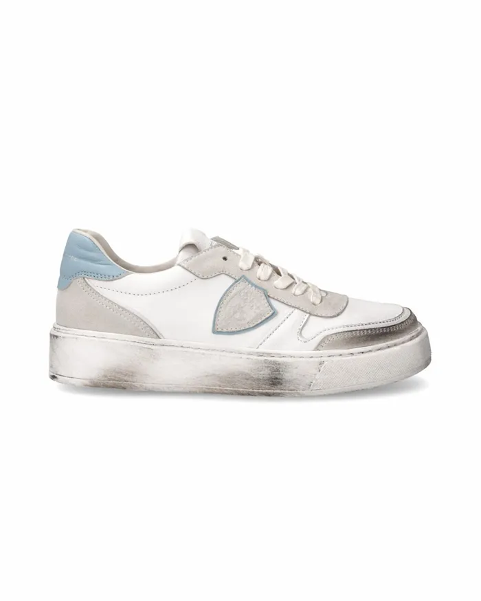 Kids Sneakers Nice Tennis Junior White Turquoise JUNIOR Philippe Model Paris Kids Junior 2840