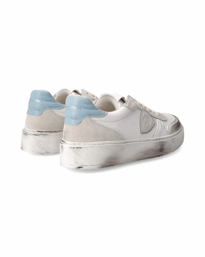 Kids Sneakers Nice Tennis Junior White Turquoise JUNIOR Philippe Model Paris Kids Junior 2840
