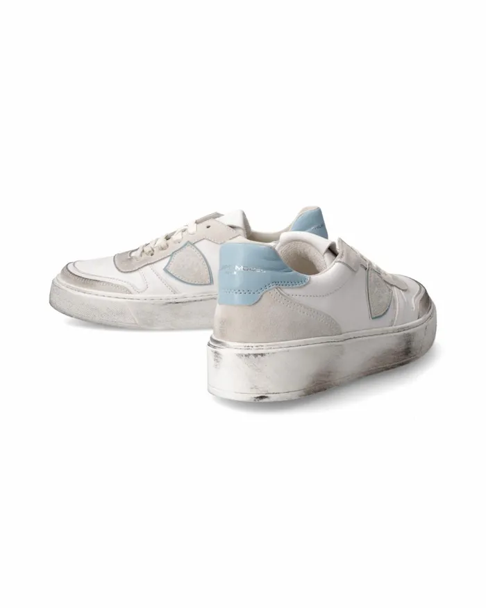Kids Sneakers Nice Tennis Junior White Turquoise JUNIOR Philippe Model Paris Kids Junior 2840