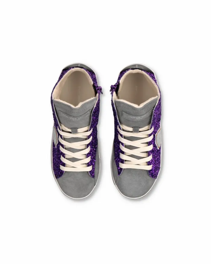 Kids Sneakers Paris Tennis Kids Purple Grey JUNIOR Philippe Model Paris Kids Mini Me
