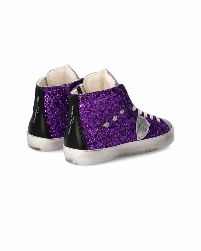 Kids Sneakers Paris Tennis Kids Purple Grey JUNIOR Philippe Model Paris Kids Mini Me