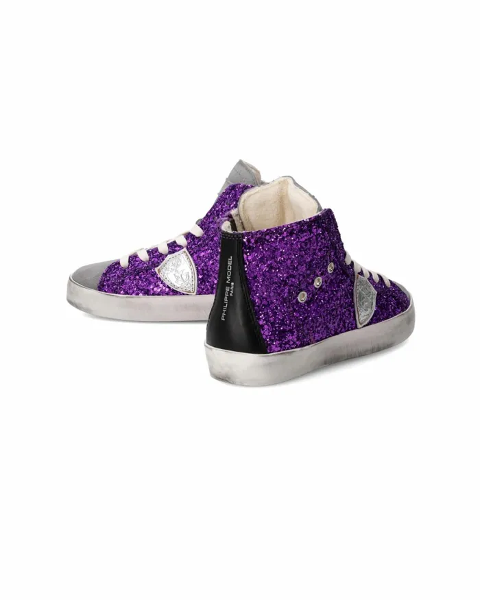 Kids Sneakers Paris Tennis Kids Purple Grey JUNIOR Philippe Model Paris Kids Mini Me
