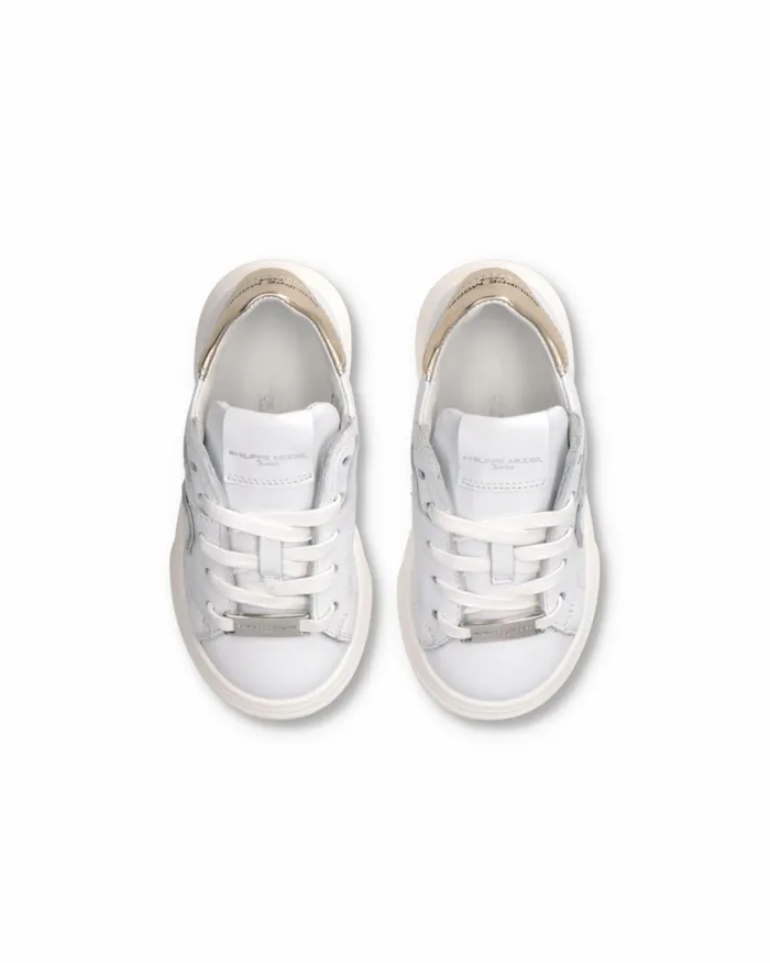 Kids Sneakers Temple Tennis Baby White Gold BABY Philippe Model Paris Kids Baby 1627
