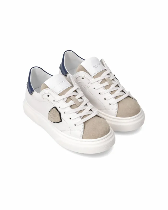 Kids Sneakers Temple Tennis Kids White Blue JUNIOR Philippe Model Paris Kids Junior 2840 Kids Sneakers Temple Tennis Kids White Blue JUNIOR Philippe Model Paris Kids Junior 2840