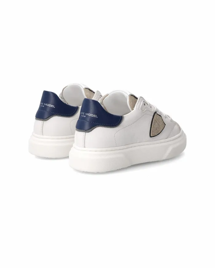 Kids Sneakers Temple Tennis Kids White Blue JUNIOR Philippe Model Paris Kids Junior 2840