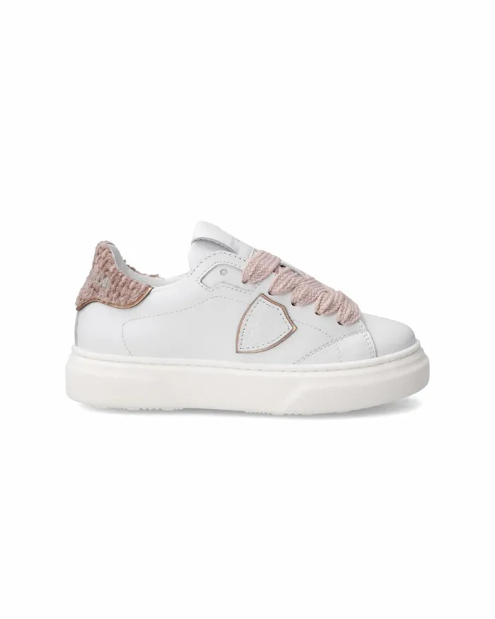 Kids Sneakers Temple Tennis Kids White Pink JUNIOR Philippe Model Paris Kids Junior 2840