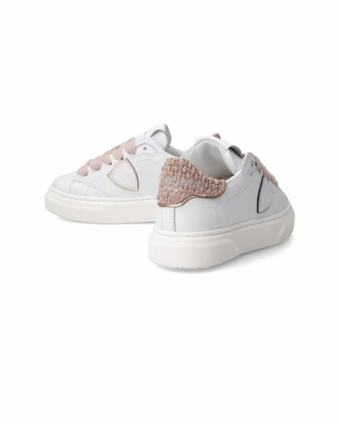 Kids Sneakers Temple Tennis Kids White Pink JUNIOR Philippe Model Paris Kids Junior 2840
