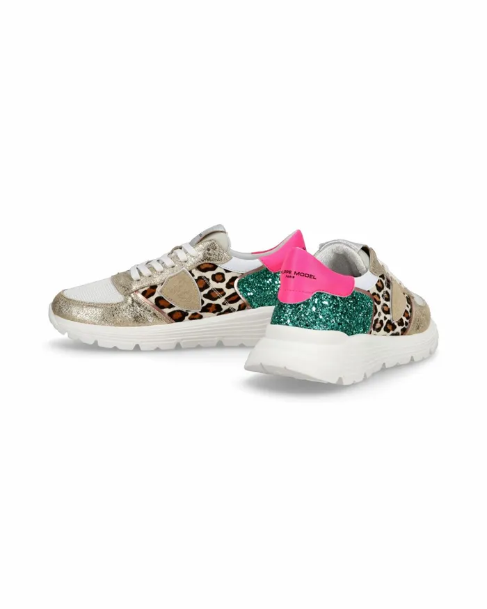 Kids Trpx Haute Sneakers White Green Shoes For Junior Philippe Model Paris Kids Junior 2840