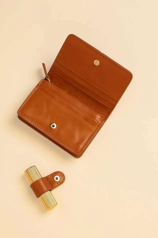 KIKI Wallet Nappa Caramel Women Rouje Small Leather Goods