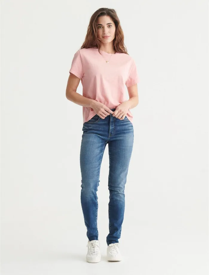 Knit Tops Women Lucky Brand Boyfriend Tee Rose Tan