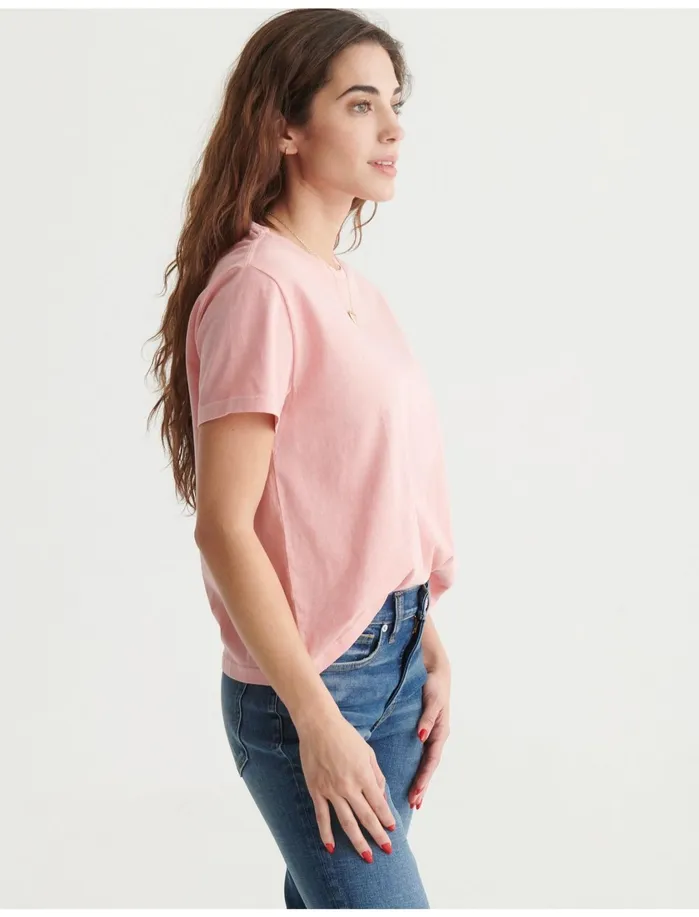Knit Tops Women Lucky Brand Boyfriend Tee Rose Tan
