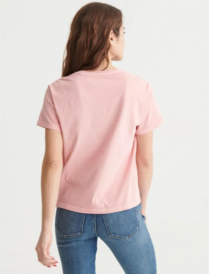 Knit Tops Women Lucky Brand Boyfriend Tee Rose Tan