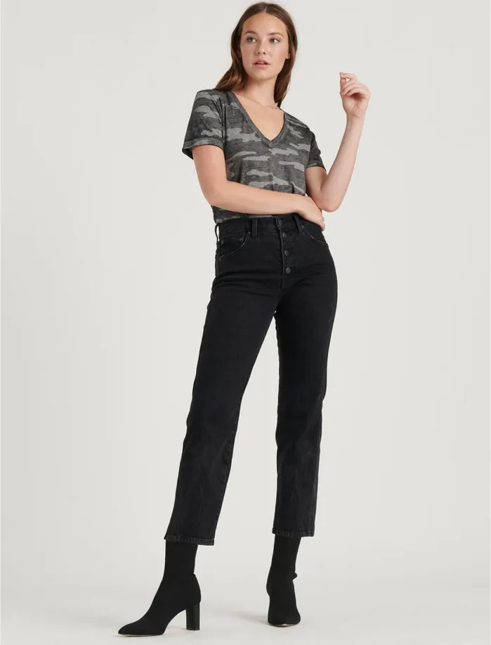 Knit Tops Women Lucky Brand CAMO TEE Grey Multi