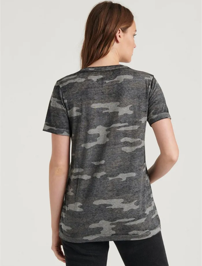 Knit Tops Women Lucky Brand CAMO TEE Grey Multi
