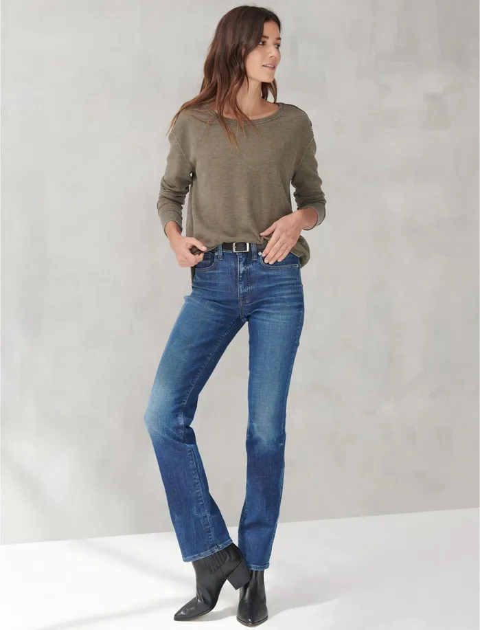Knit Tops Women Lucky Brand Garment Dye Thermal Crew Grape Leaf