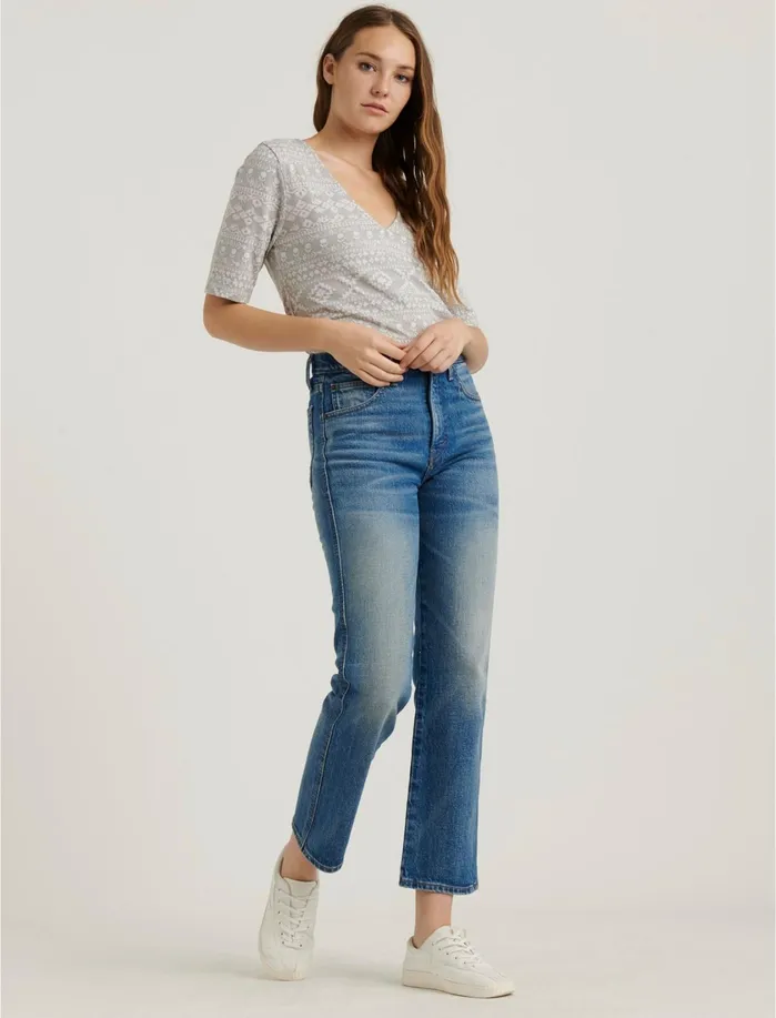 Knit Tops Women Lucky Brand Jacquard Knit Top Grey Multi