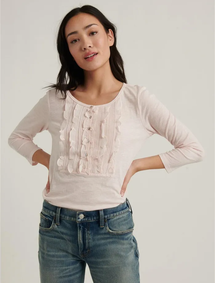 Knit Tops Women Lucky Brand Ruffle Bib Top Mauve Morn
