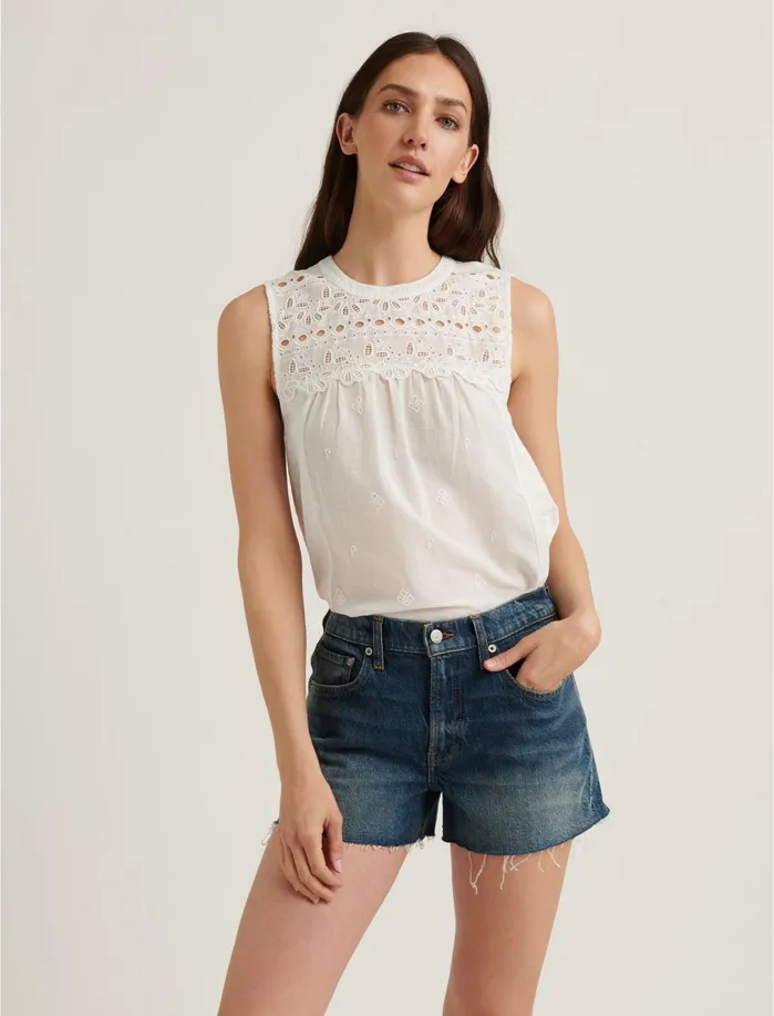 Knit Tops Women Lucky Brand Shiffly Shell Top Bright White
