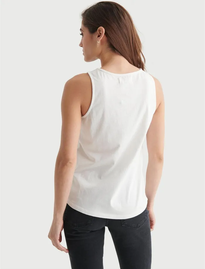 Knit Tops Women Lucky Brand Sleeveless Cutwork Tank Bright White Knit Tops Women Lucky Brand Sleeveless Cutwork Tank Bright White