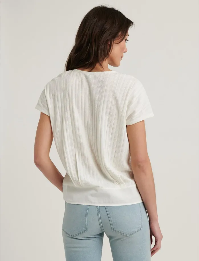 Knit Tops Women Lucky Brand V Neck Tie Front Top Marshmallow