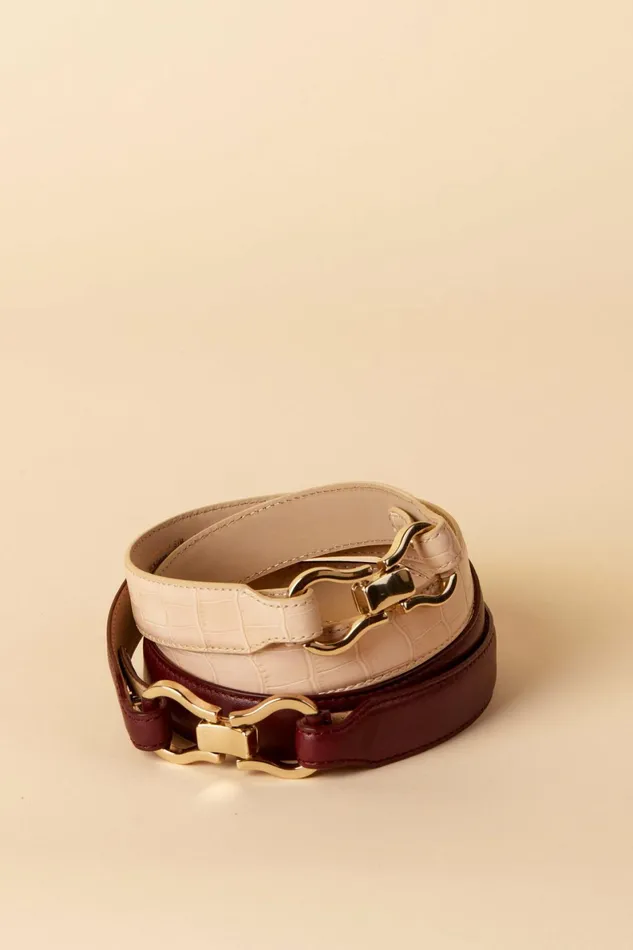 LAURE Belt Croco Beige Women Rouje Small Leather Goods