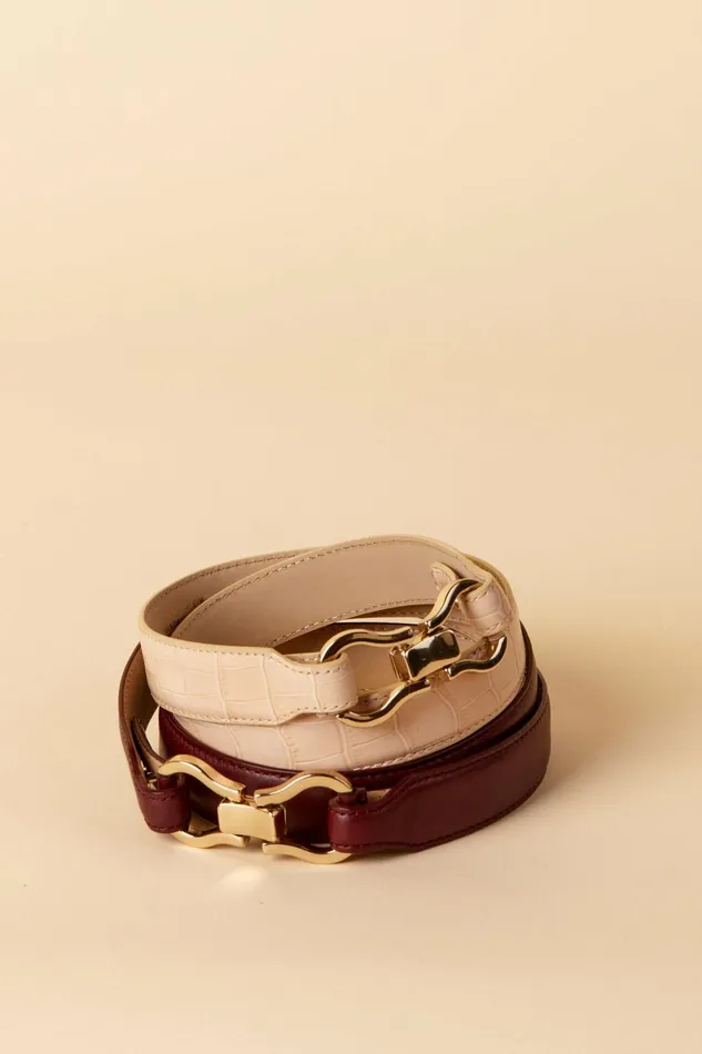 LAURE Belt Croco Beige Women Rouje Small Leather Goods