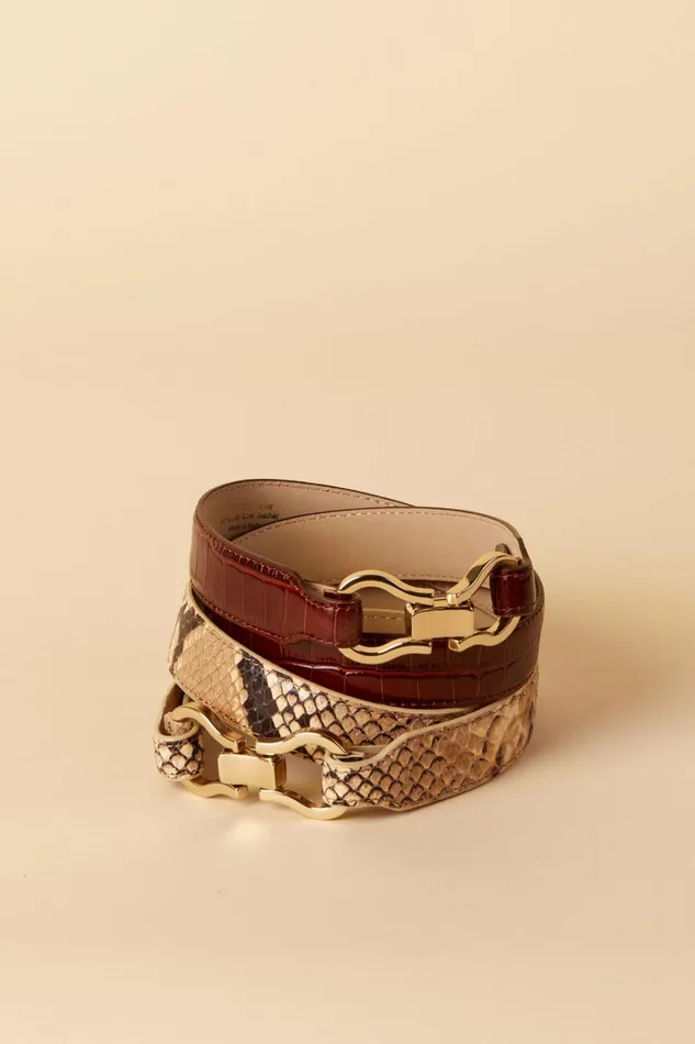 LAURE Belt Croco Cognac Women Rouje Small Leather Goods