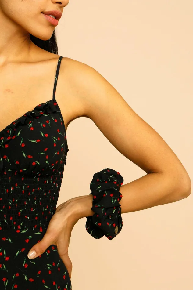 LOULOU Scrunchie Mini Tulipe Noir Women Rouje Jewelry and Accessories
