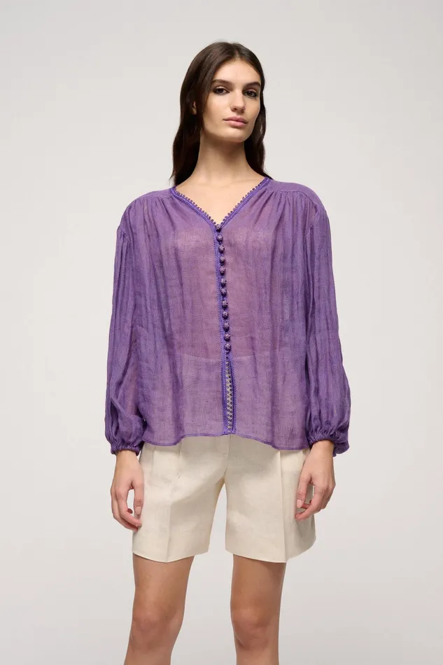 Luisa Spagnoli Blouses And Shirts Baciata Purple 8211 Women