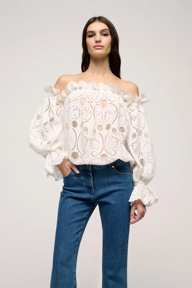 Luisa Spagnoli Blouses And Shirts Bagaglio Cream 8211 Women