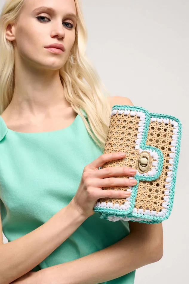 Luisa Spagnoli Clutch And Pochette Isoletta Lightbluegold 8211 Women Luisa Spagnoli Clutch And Pochette Isoletta Lightbluegold 8211 Women