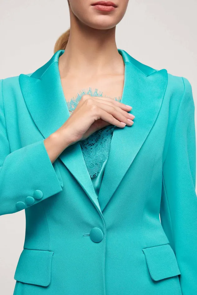Luisa Spagnoli Jackets and Blazers Venaria Turquoise 8211 Women Luisa Spagnoli Jackets and Blazers Venaria Turquoise 8211 Women