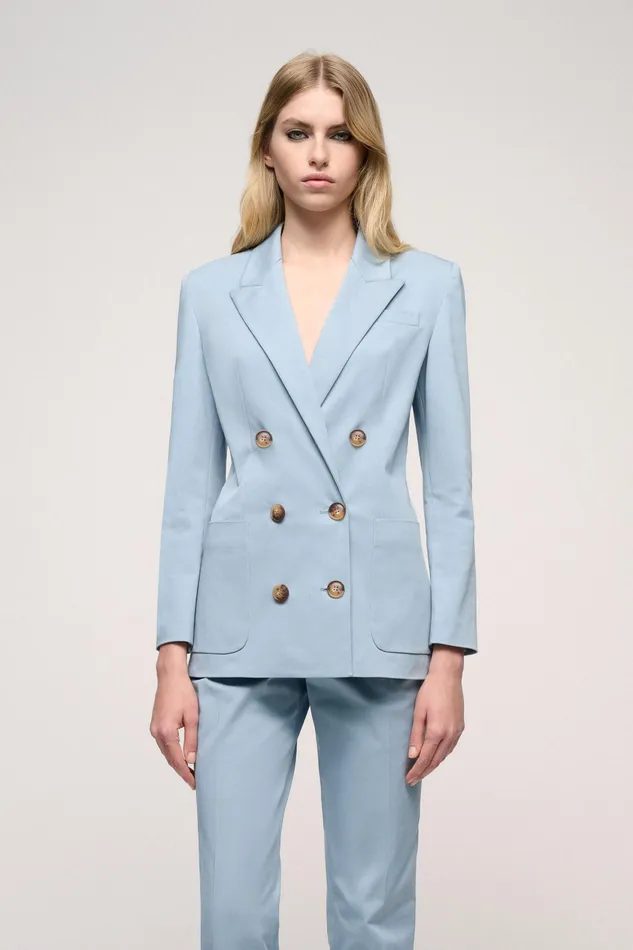Luisa Spagnoli Jackets and Blazers Vettoriale Light Blue 8211 Women