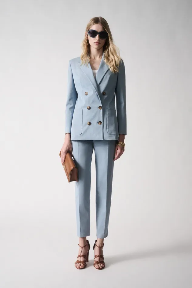 Luisa Spagnoli Jackets and Blazers Vettoriale Light Blue 8211 Women Luisa Spagnoli Jackets and Blazers Vettoriale Light Blue 8211 Women