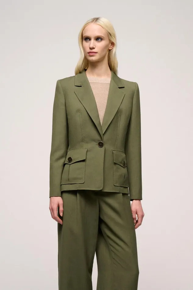 Luisa Spagnoli Jackets and Blazers Vischio Military Green 8211 Women