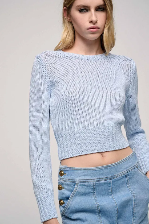 Luisa Spagnoli Knitwear Chiuso Light Blue 8211 Women Luisa Spagnoli Knitwear Chiuso Light Blue 8211 Women
