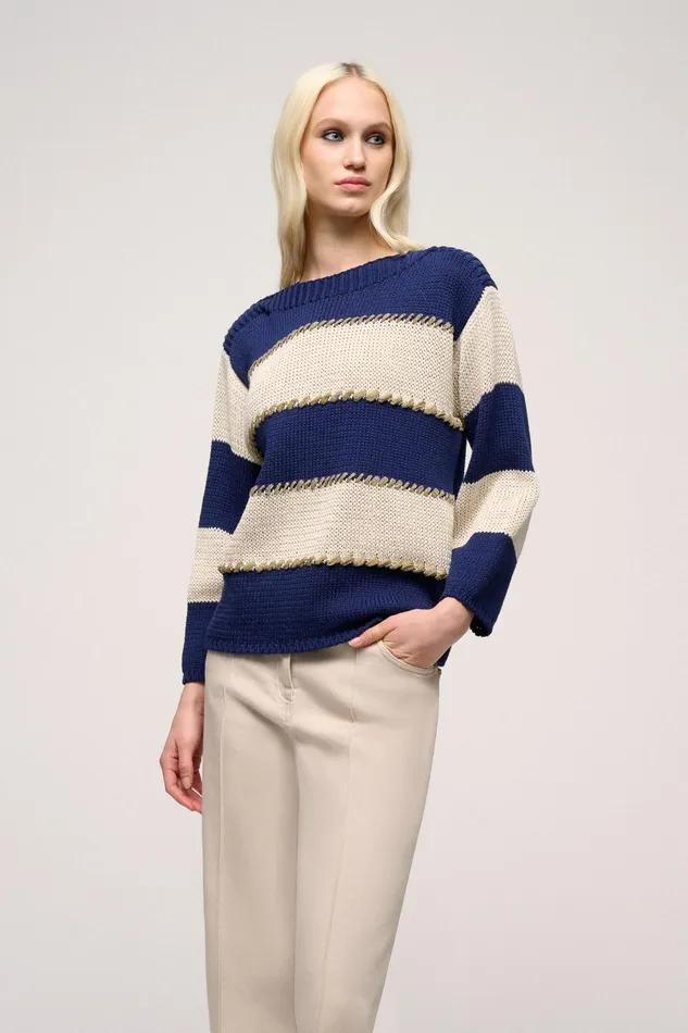 Luisa Spagnoli Knitwear Colla Bluewhiteyellow 8211 Women Luisa Spagnoli Knitwear Colla Bluewhiteyellow 8211 Women
