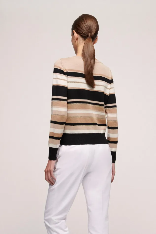 Luisa Spagnoli Knitwear Macchietta Blackbeige 8211 Women Luisa Spagnoli Knitwear Macchietta Blackbeige 8211 Women